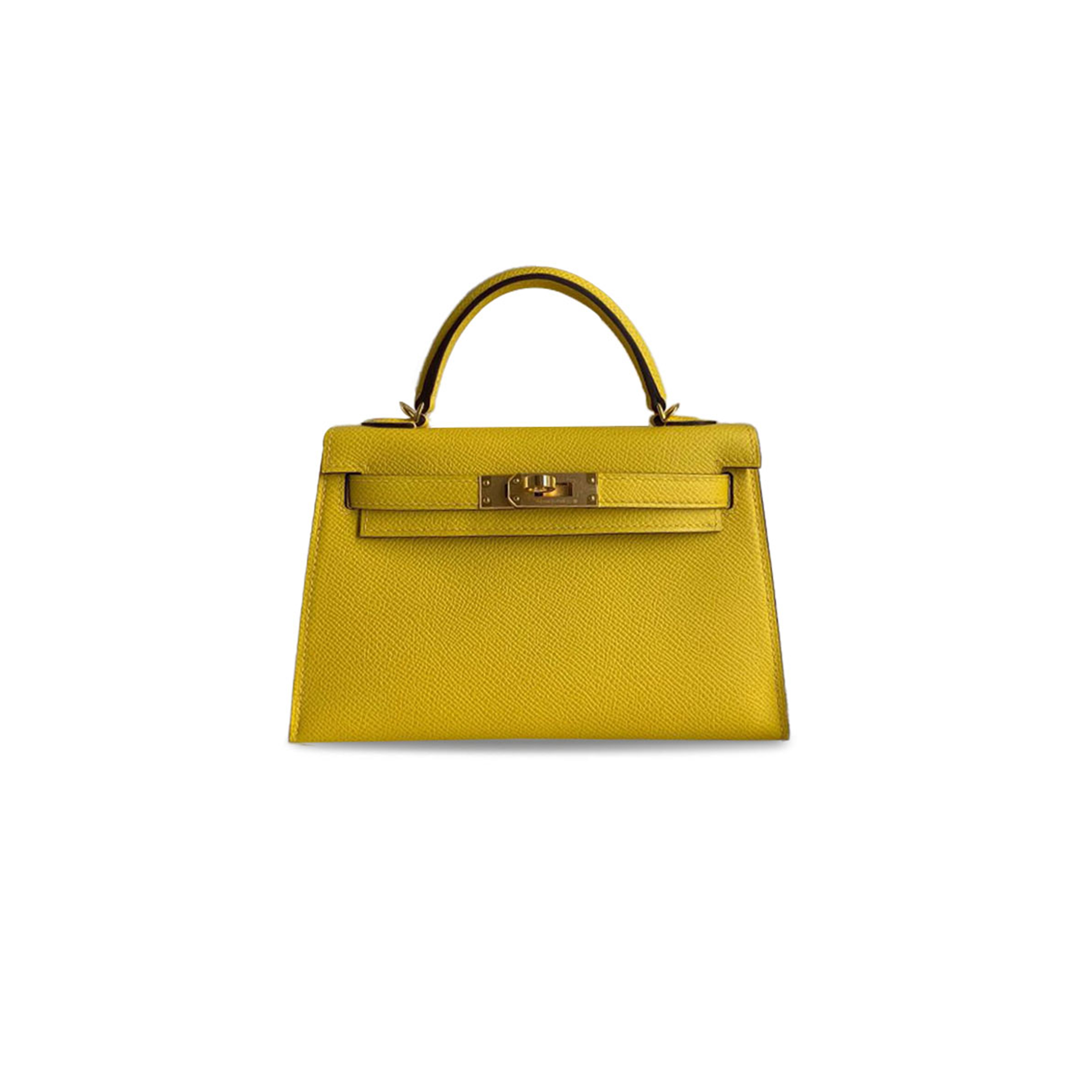 H**mes mini kelly ii epsom amber gold buckle (19*12*5.5cm)